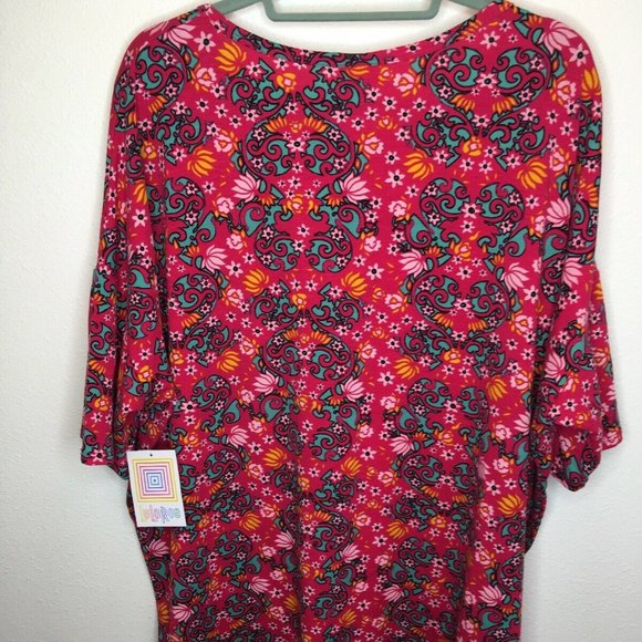 lularoe 3xl irma floral Pink Green Yellow NWT - Picture 2 of 5